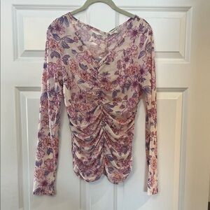Mystree Floral Long Sleeve Top - Pink and Purple